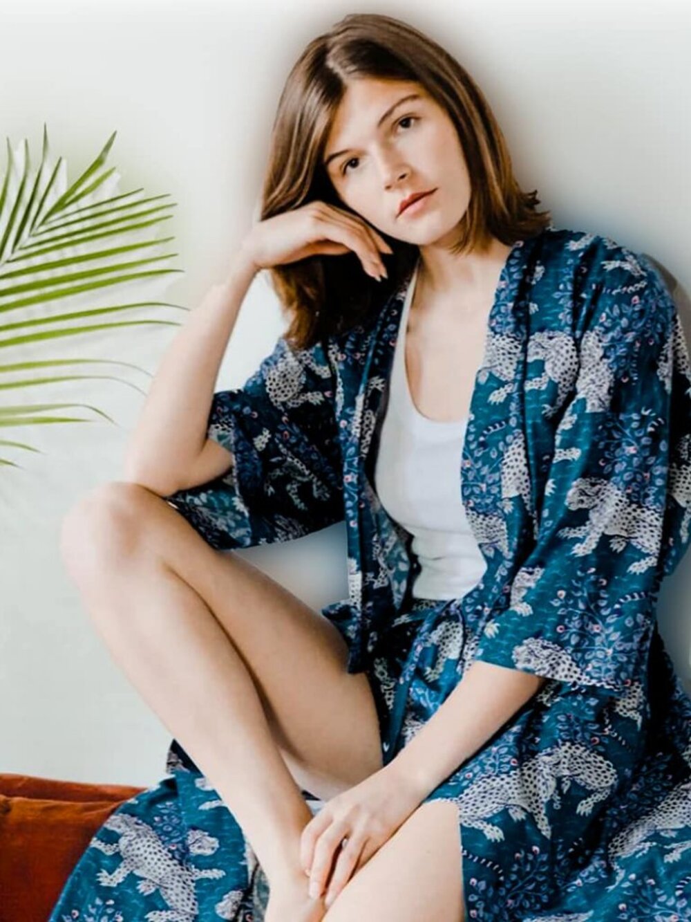 Printfresh Robe Tigers Blue Bagheera print